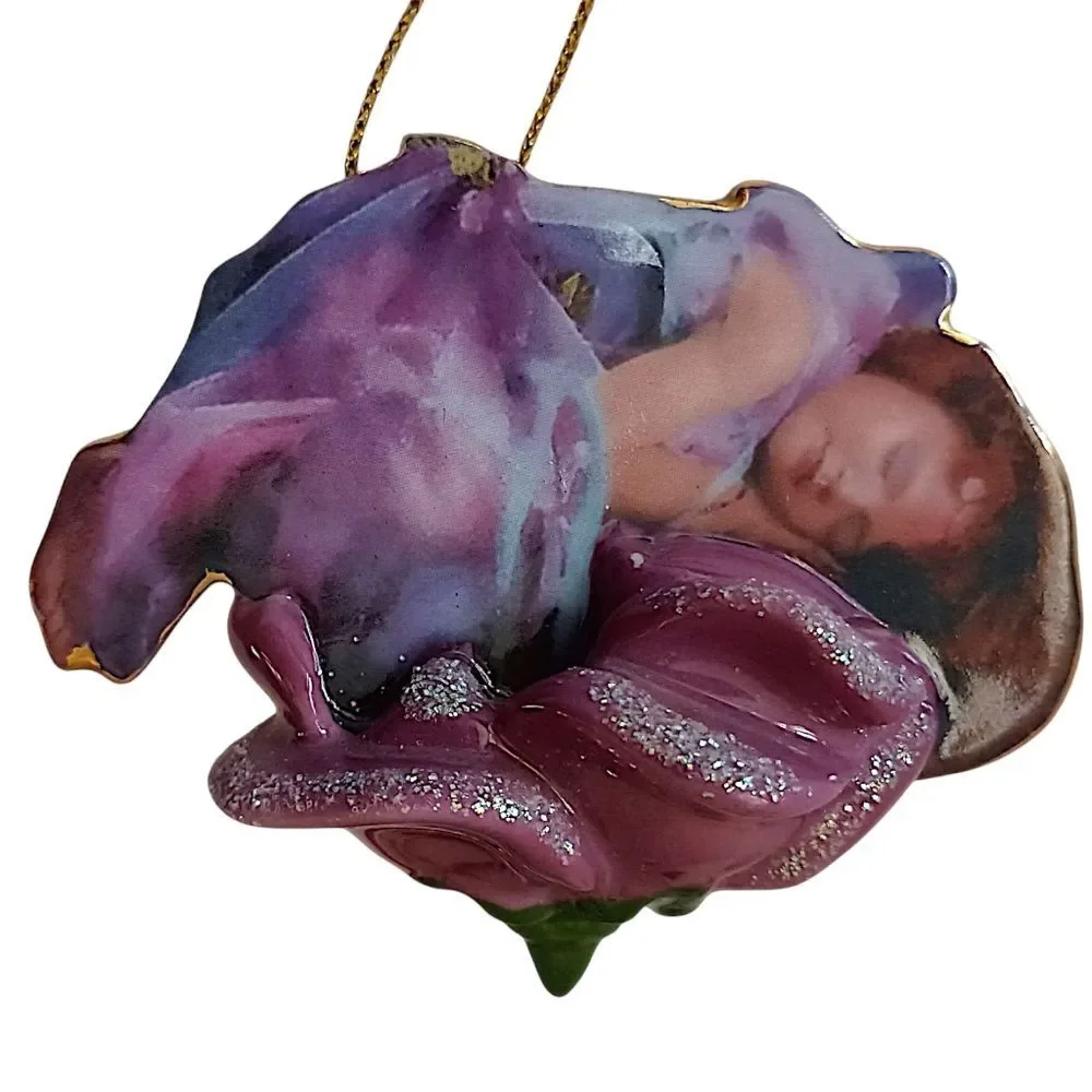 Lisa Jane Fairy Ornament Purple Porcelain Wings Of Wonder Twilight Enchantment